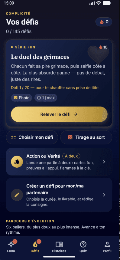 Ozer screen: truth or dare and couple challenges